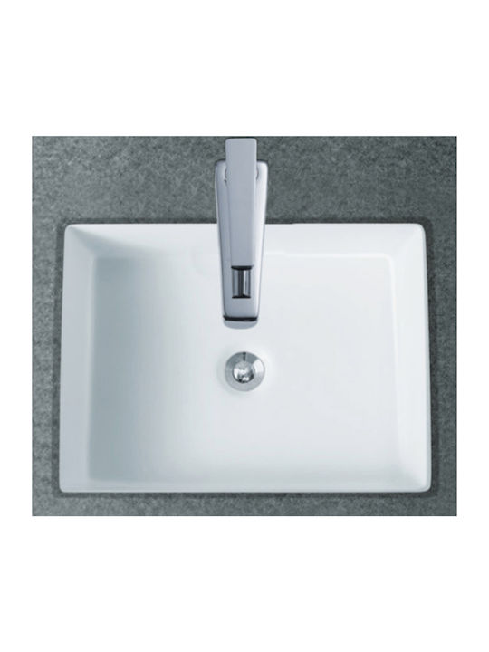 Vinci Cube Semi-recessed Sink Porcelain 61.5x40.5x17cm White