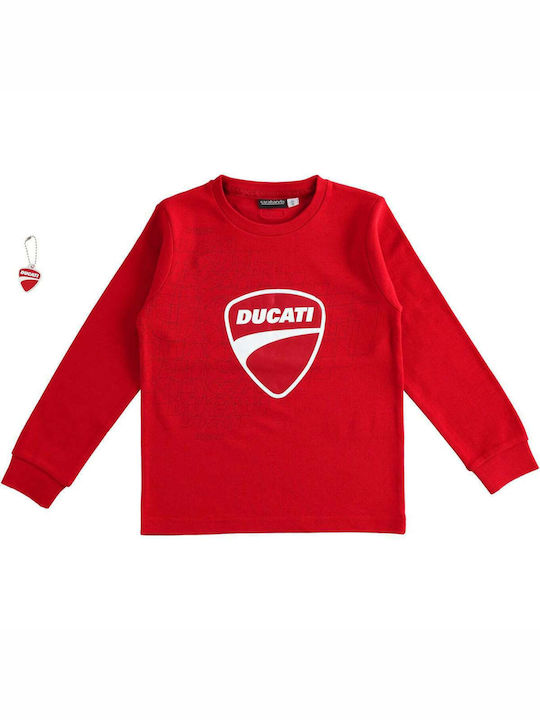Ducati Kinder Shirt Langarm Rot