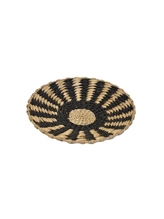 Atmosphera Decorative Plate made of Straw Material Black Plate 25x25cm 1pcs