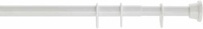 Grekon Telescopic Straight Shower Curtain Rod Aluminium White Ø25mm 160-260cm