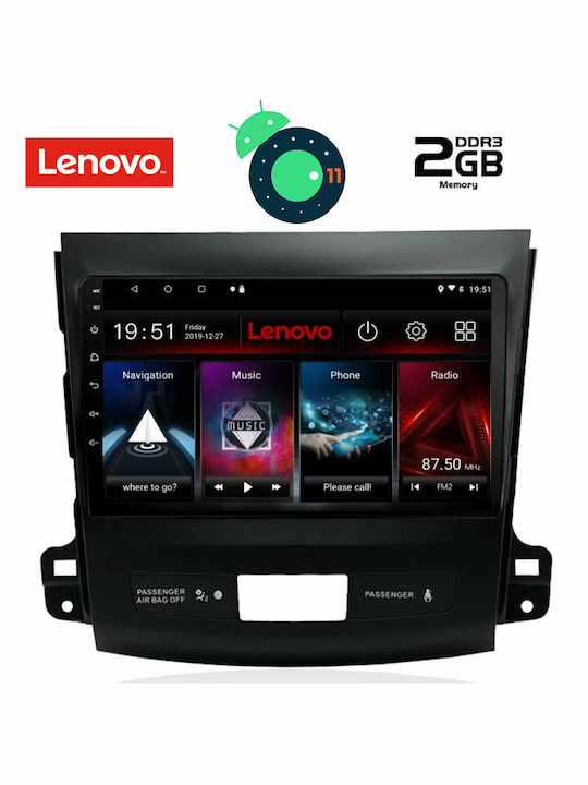 Lenovo Sistem Audio Auto pentru Peugeot 4007 Mitsubishi Outlander Citroen C-Crosser Audi A7 2006-2012 (Bluetooth/USB/AUX/WiFi/GPS/Apple-Carplay/Partitură) cu Ecran Tactil 9" DIQ_LVB_4442