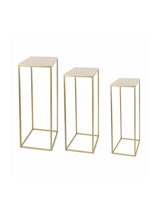 Square Metal Side Table Χρυσό L25xW25xH70cm