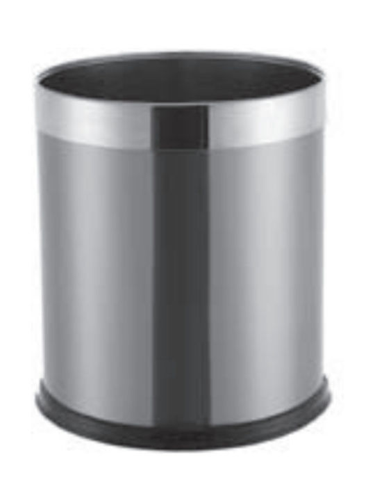 Delta Cleaning Office Metal Waste Bin Silver 15x15x34cm