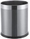 Delta Cleaning Office Metal Waste Bin Silver 15x15x34cm