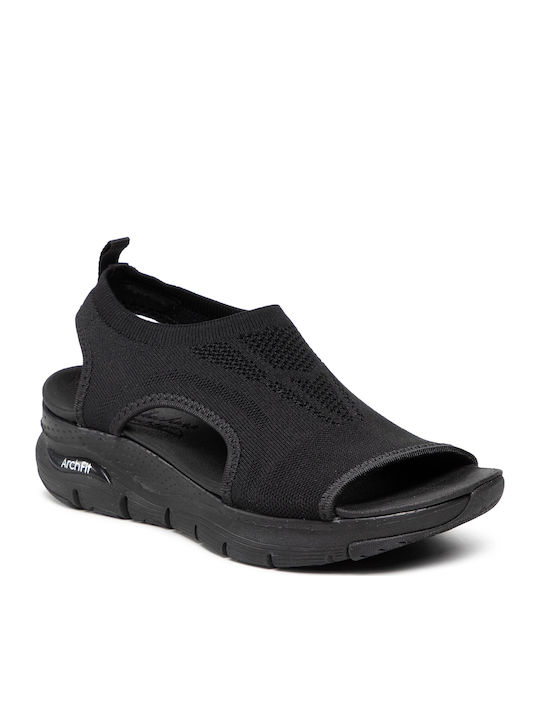 City Catch Flache Damen Sandalen Schwarz