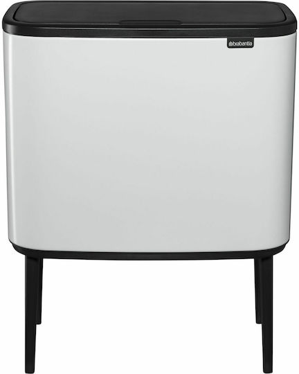 Brabantia Bo Recycling Metal Waste Bin White