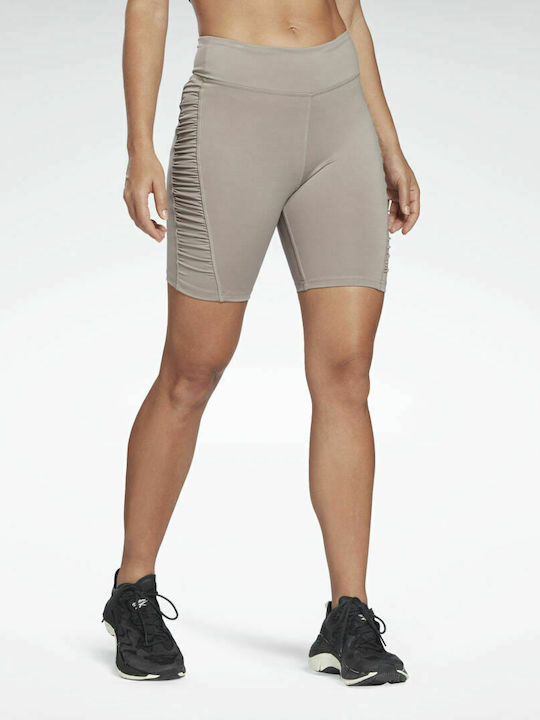 Reebok Studio Ruched Women's Bike Running Legging High Waisted Boulder Grey