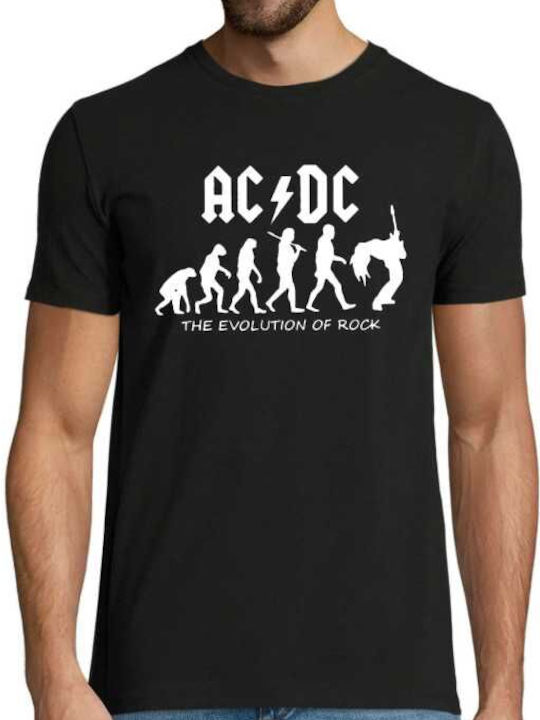 AC/DC Evolution of Rock T-shirt σε Μαύρο χρώμα