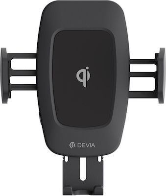 Devia Mobile Phone Holder Car Black with Adjustable Hooks and Wireless Charging Black