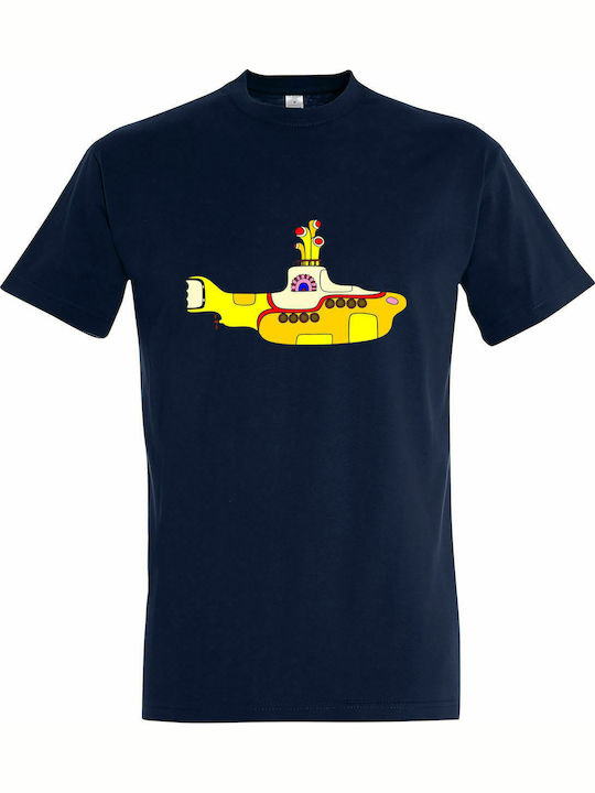 Unisex T-shirt " Yellow Submarine, The Beatles ", marineblau