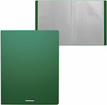 ErichKrause Clipboard Flexible with 20 plastic sleeves Slides for Paper A4 Green Matt Classic 1pcs