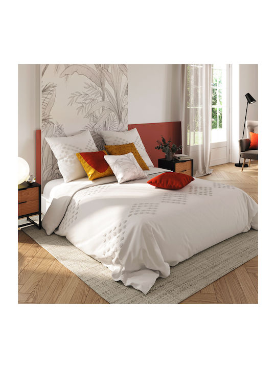 Atmosphera Σετ Παπλωματοθήκη Βαμβακερή 220x240cm Υπέρδιπλη με 2 Μαξιλαροθήκες Λευκό