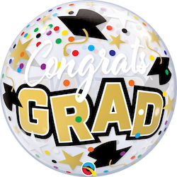 Balloon Bubble Jumbo Graduation Round Multicolour Βubble Grad Stars 56cm