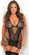 Rene Rofe 51008X Set Babydoll Sexy Black