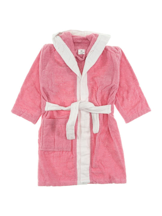 Minilori Baby Παιδικό Μπουρνούζι Bunny Pink με Κουκούλα