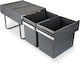 Emuca Plastic Waste Bin 30lt Gray