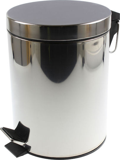 Newest Waste Bin from Stainless Steel with Pedal Silver 5lt