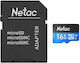 Netac P500 Standard microSDHC 16GB Class 10 U1 UHS-I με αντάπτορα