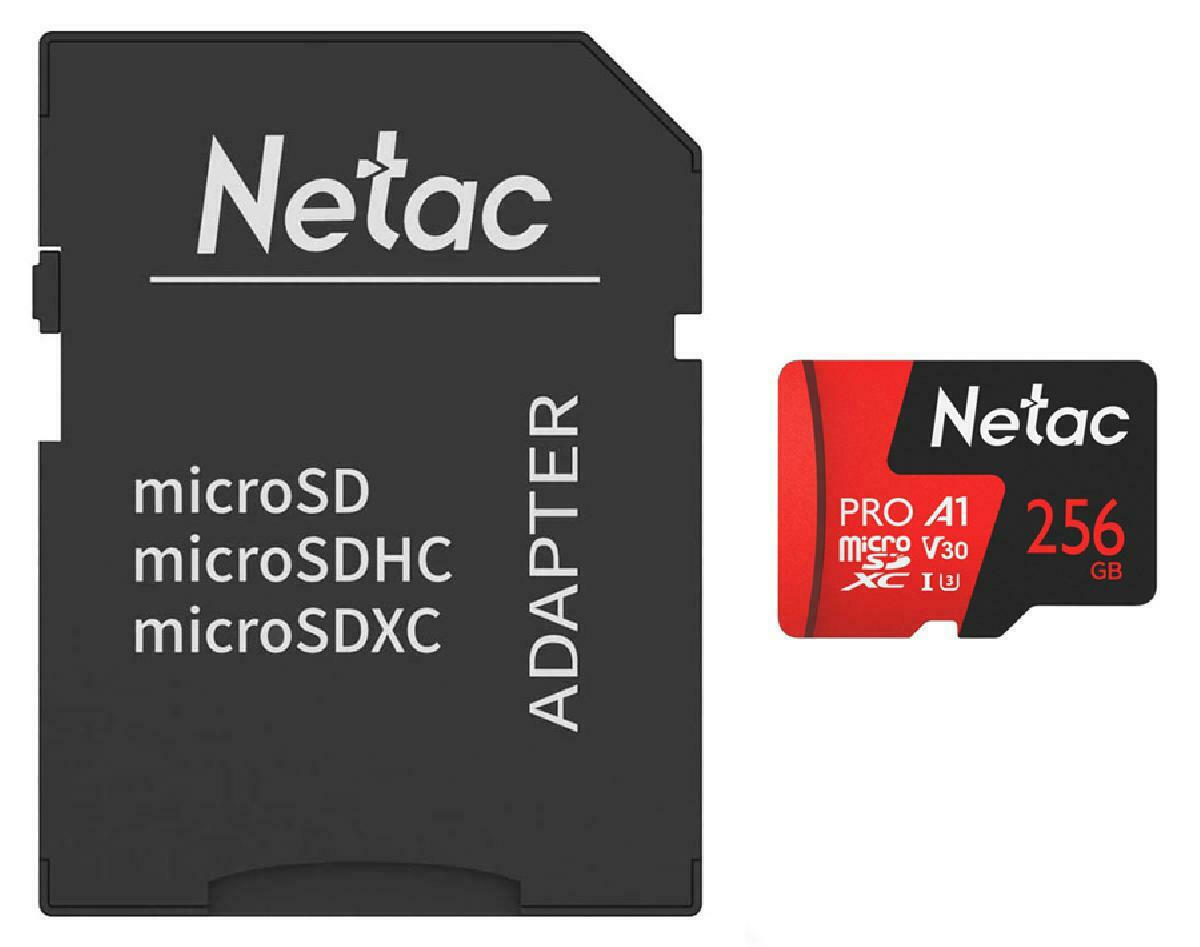 Netac P500 Extreme Pro microSDXC 256GB Class 10 U3 V30 A1 με αντάπτορα ...