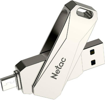 Netac U381 32GB USB 3.0 Stick with connection USB-A & micro USB-B Silver