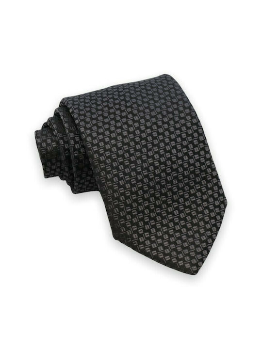 Silk Tie Black/ Grey 8cm.