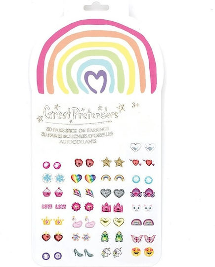 Great Pretenders Rainbow Stick-On Earrings Toy Jewelry