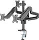 Deltaco Computer Monitor Ständer für 3 Bildschirme bis 27" mit Arm Schwarz (ARM-0352)