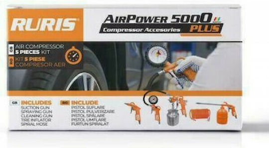 Ruris AirPower 5000PLUS Κιτ Εργαλείων Αέρος 5 Τεμαχίων