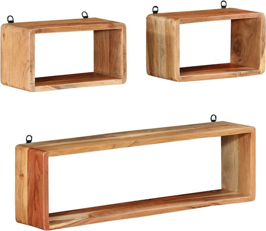 Regale Wand 328262 3Stück 80x15x25εκ. Acacia wood