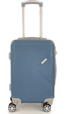 Playbags Cabin Travel Suitcase Hard Light Blue with 4 Wheels Height 52cm