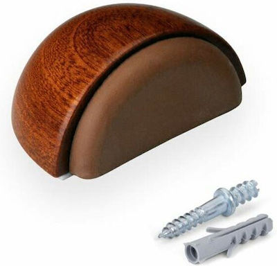 Door Stopper Adhesive Wooden Brown 1pcs