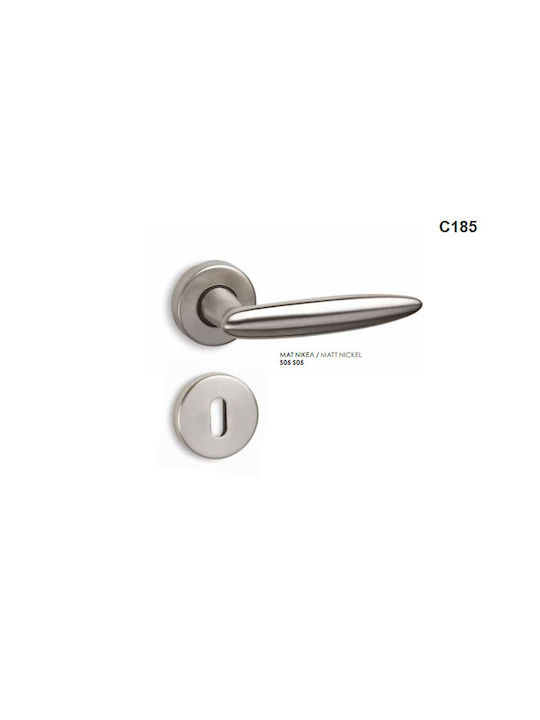 Conset Lever Front Door with Rosette Right C185 C185ROYS05S05 Nickel