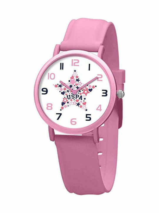 U.S. Polo Assn. Παιδικό Αναλογικό Ρολόι 30mm Ροζ