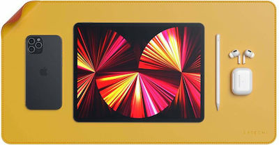 Satechi Large Mouse Pad Yellow & Orange 584mm Dual Sided Eco-leather Deskmate