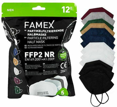 Famex Particle Filtering Half Mask FFP2 NR Mix Για Ανδρικό Πρόσωπο Schutzmaske FFP2 Mehrfarbig 2x12 Stück