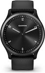 Garmin Vivomove Sport 40mm Αδιάβροχο Smartwatch με Παλμογράφο (Black Case and Silicone Band with Slate Accents)