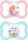 Mam Air Orthodontic Pacifiers Silicone Whale-Ocean Love - Pink-Blue for 6+ months 2pcs