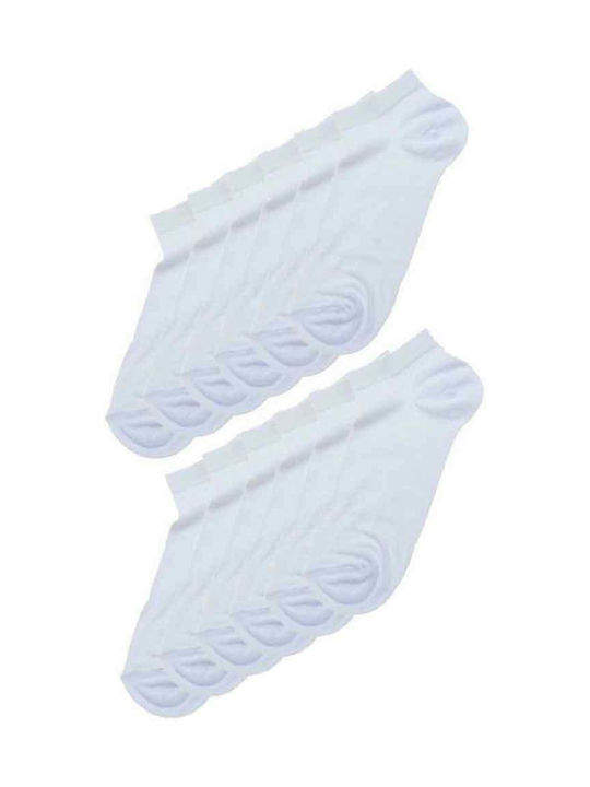Join Men's Solid Color Socks White 12Pack