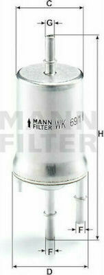 Mann Filter Φίλτρο Βενζίνης για Audi A2 - Seat Ibiza/Cordoba - Skoda Fabia - Vw Polo