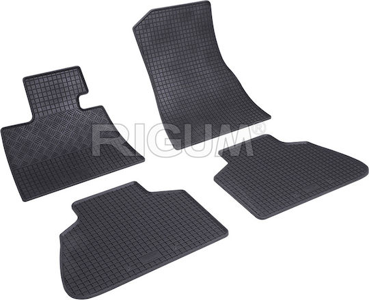 Rigum Set of Front and Rear Mats 4pcs Tray Type for BMW X7 2018+ Black