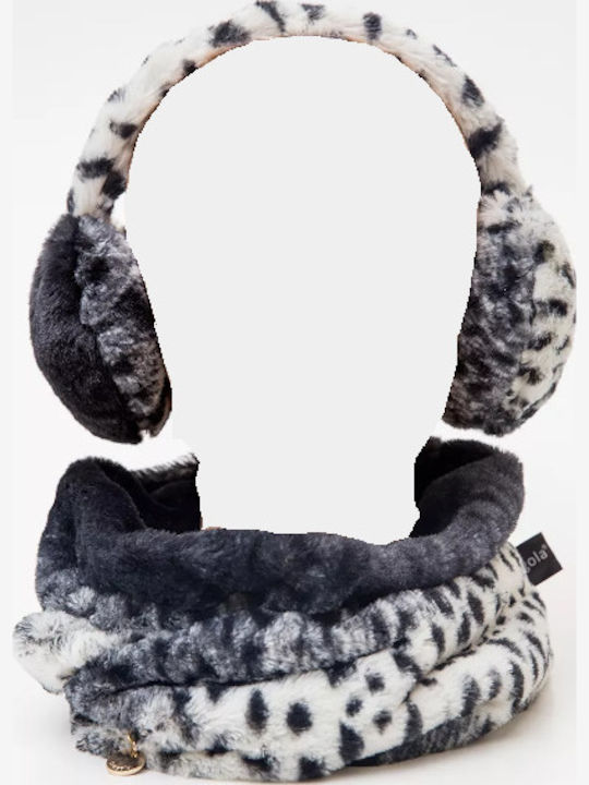 Frauen Set mit Beanie Black Leopard
