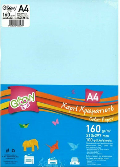 Groovy Printing Paper A4 160gr/m² 100 sheets Light Blue
