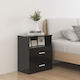 Wooden Bedside Tables 2pcs Black 50x32x60cm