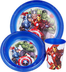 Stor Feeding Set Rolling Thunder made of Melamine Blue 3pcs