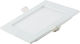 Optonica Square Metallic Recessed Spot with Integrated LED and Adjustable White Light White 11.5x11.5cm. 1pcs