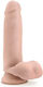 Dr. Skin Glide Self Lubricating Glass Dildo with Balls and Suction Cup Vanilla 18cm