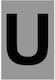 Ergo "U" Sign with Text in Black Color Aluminum 3cm 572410.0051
