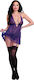 Dreamgirl Σετ Sexy Babydoll με Δαντέλα Purple