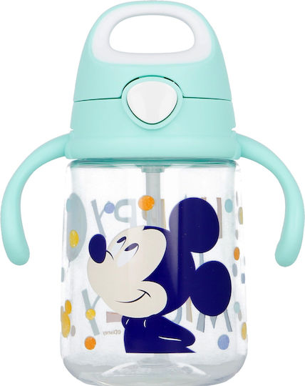 Stor Cool Like Mickey Educational Sippy Cup Silicone with Handles Light Blue for 10m+m+ 370ml