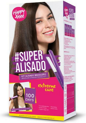 Happy Anne Extreme Care Super Alisado Brazilian Straightening Kit Set de îngrijire a părului pentru îndreptare cu Protecție termică 3buc